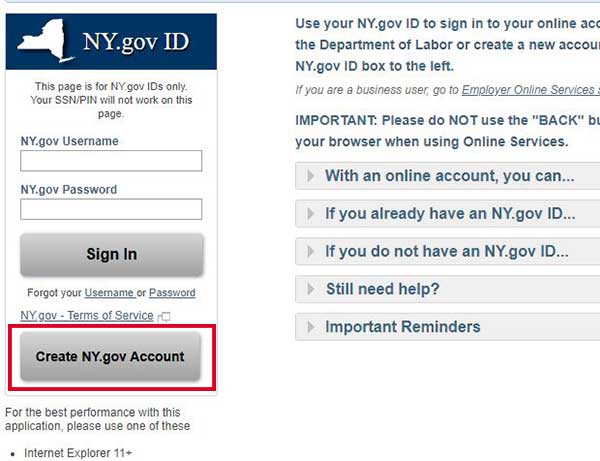 create a ny.gov account