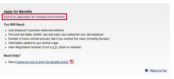 apply for benefits on texas unemployment