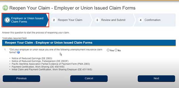 reopen your claim employer or union issued claim forms in california edd