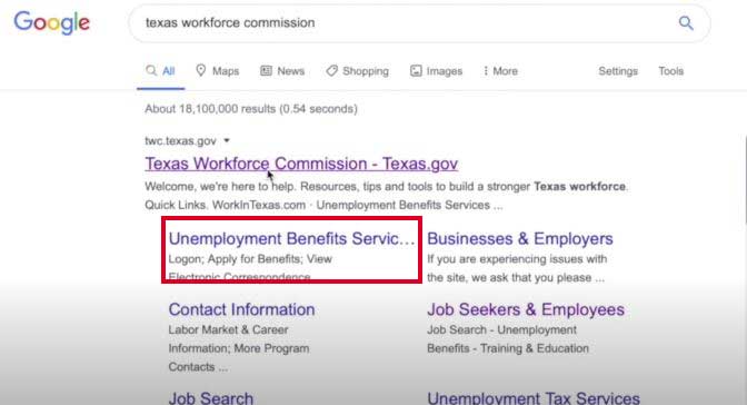 search texas workforce commission