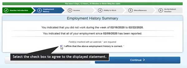 employment history summary to file a weekly claim voucher on indiana unemployment insurance