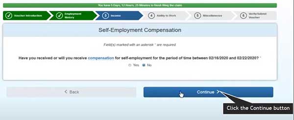 self employment compensation to file a weekly claim vouche in indiana unemployment insurance