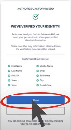 allow to log in to id me to file a new claim in california unemployment benefits