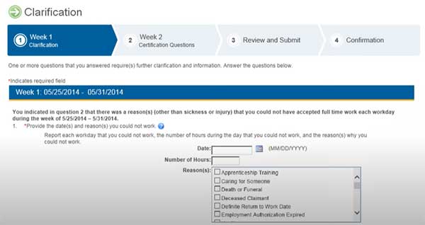 example clarification for certify for continued benefits