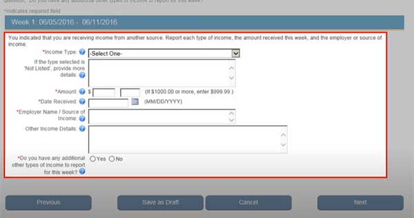 other types of income to certify for continued benefits