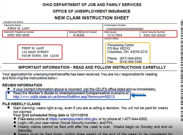 contact information in unemployment ohio in view information