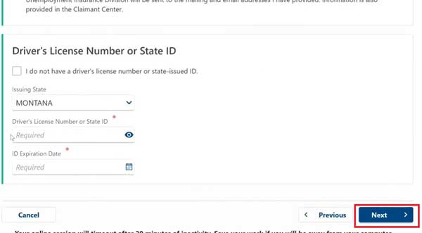 PERSONALS DETAILS DRIVER´S LICENSE NUMBER OR STATE ID NEW CLAIMANT REGISTRATION