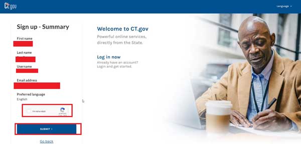 VERIFICATE AND SUBMIT INFORMATION SIGN UP FOR CT GOV ACCOUNT CT DEPARTMENT OF LABOR